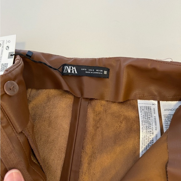 Zara faux leather high waisted pant - Picture 4 of 5